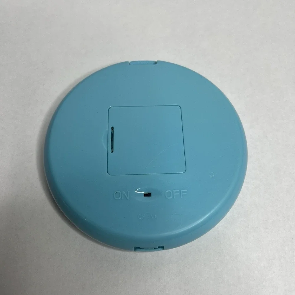 Vtg Pop Sonic LED Battery Lighted Compact Magnified Double Mirror Blue 5